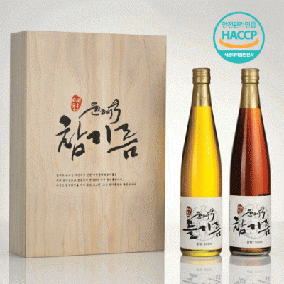 [예천 윤혜숙] 참기름 들기름 500ml 세트 (목함)