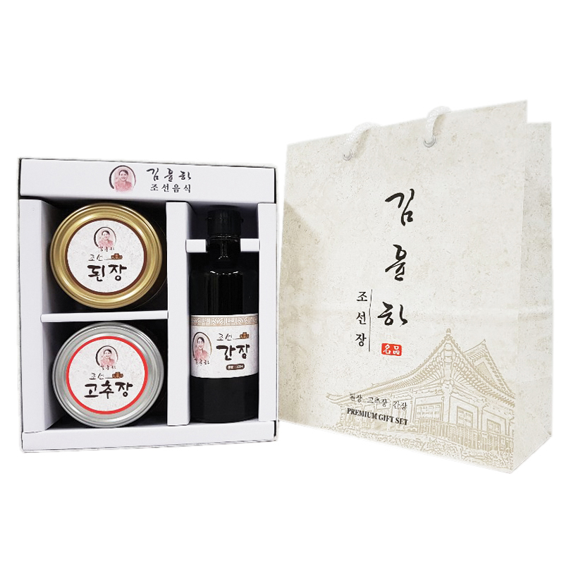 [전통백두된장] 조선장류세트 (간장300ml+된장450g+고추장450g)