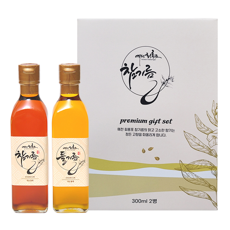 [예천회룡포참기름] 참기름 들기름 선물세트 180ml,300ml