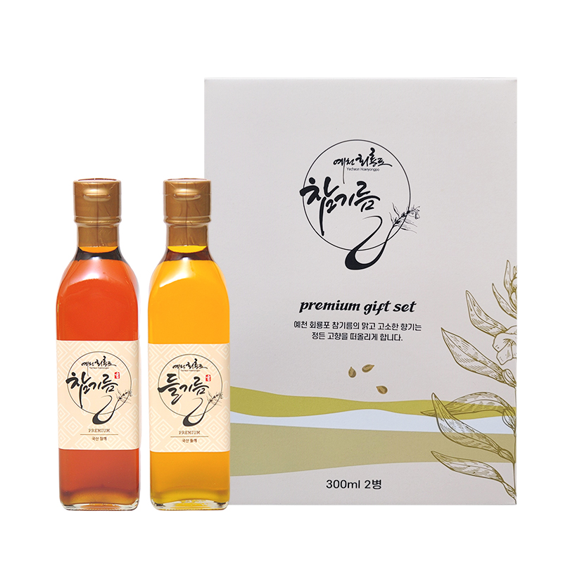 [예천회룡포참기름] 참기름,들기름 세트 180ml,300ml,420ml,500ml 가정용 선물용