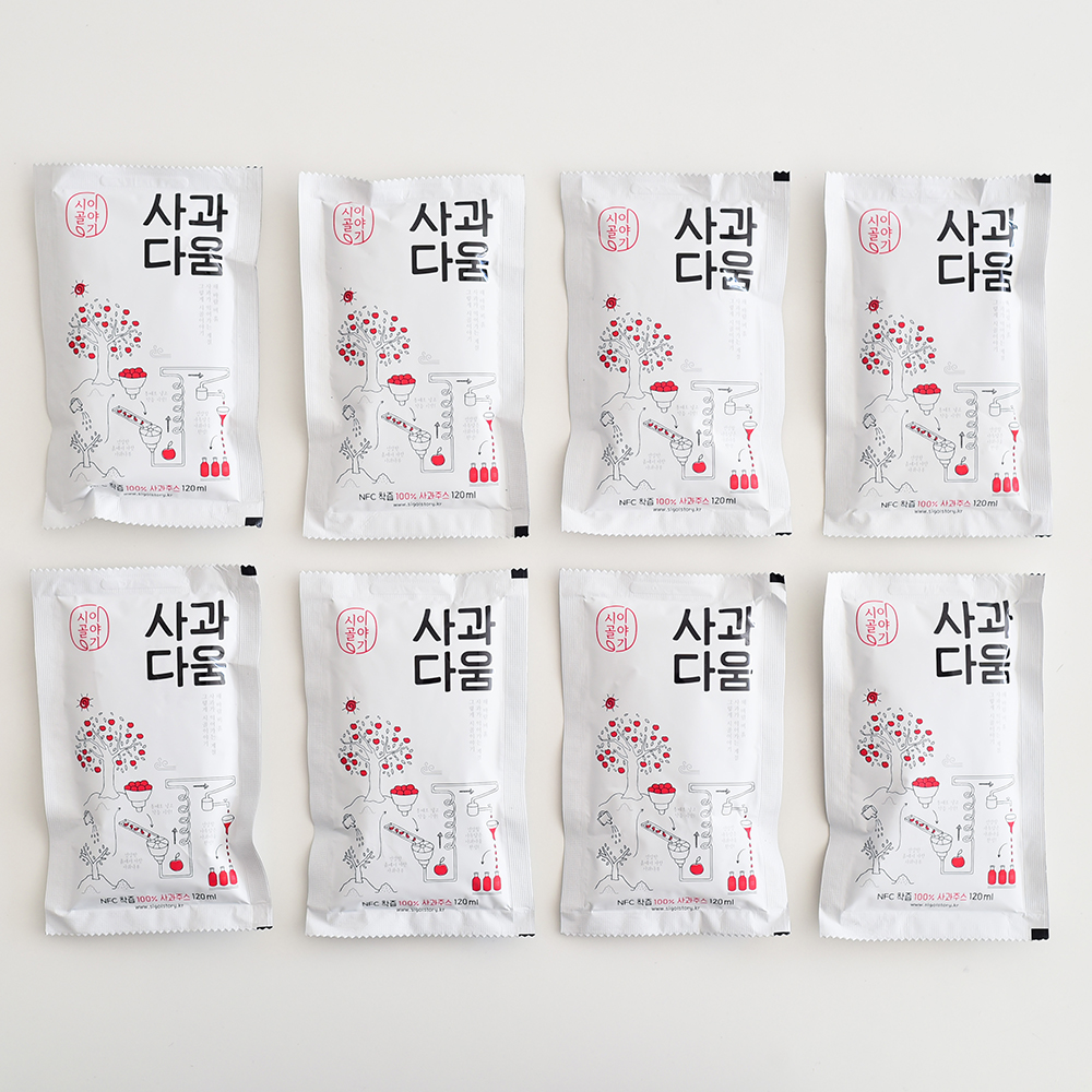 [시골이야기] 사과다움 NFC 저온착즙 사과즙(120ml*80팩) 가정용대용량